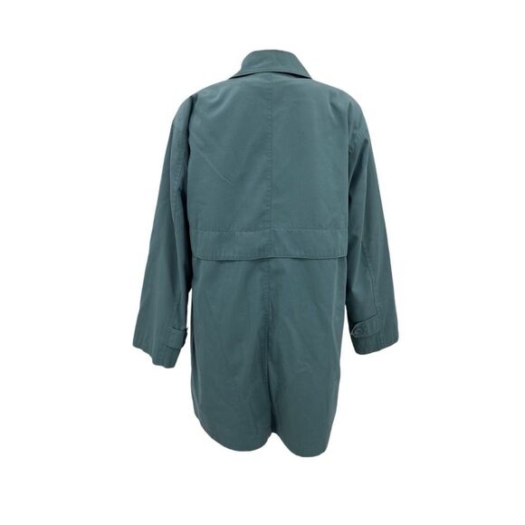 London Fog Limited Edition Button Front Lined Long Sleeve Coat Blue Medium - Picture 2 of 9